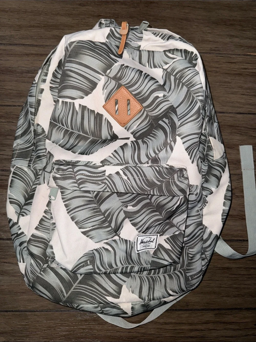 Herschel Supply Company Silver Birch Green Palm Leaf Print Backpack
